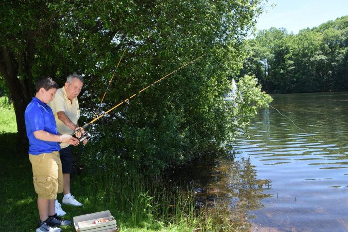 Spend a warm day fishing on premises